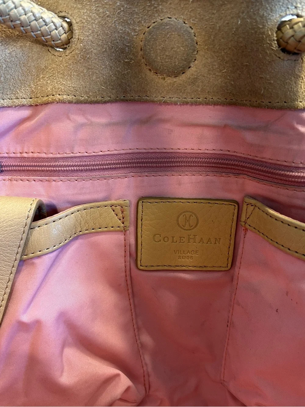 Cole Haan Leather Shoulder Hobo Bag - Tan